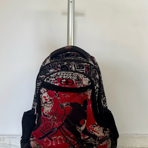 No Fear school trolley backpack used, black and red