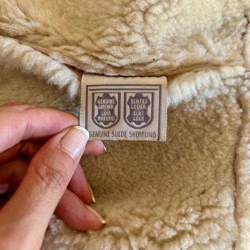 Shearling women's coat genuine Medium Large like new brown