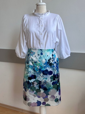 Dexter set colorful skirt and linen HM shirt like new