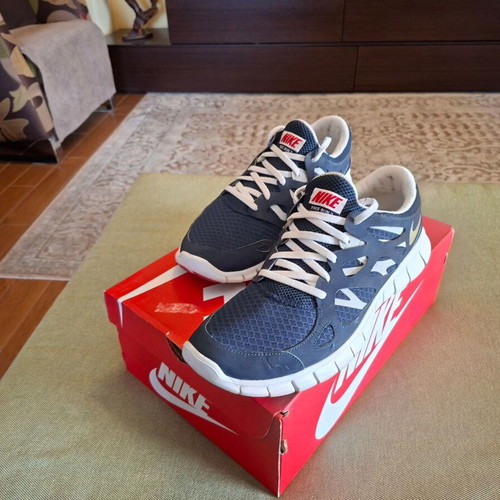 Nike Free Run+ 3 running shoes, navy blue and gold, size 46