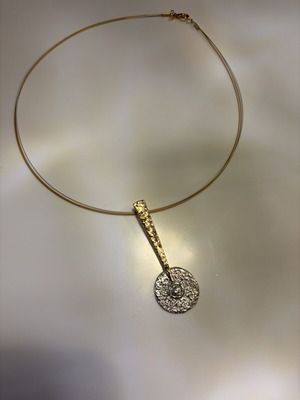 Modern silver pendant Geometric Pendulum with gold plating new