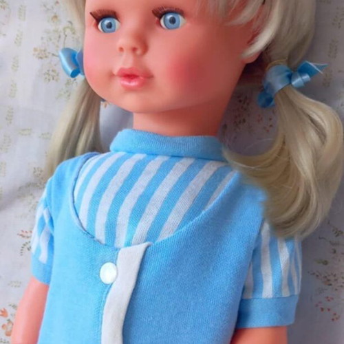 Vintage Zapf doll 56 cm like new, mechanical, 70s