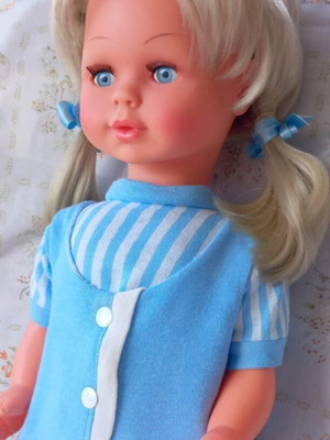 Vintage Zapf doll 56 cm like new, mechanical, 70s