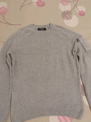Bershka knitted men's sweater like new, gray, size XS/M