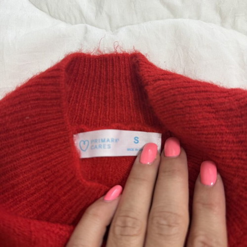 Red wool dress Primark size S like new
