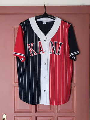 Karl Kani College Block Pinstripe Baseball Shirt XL като нов