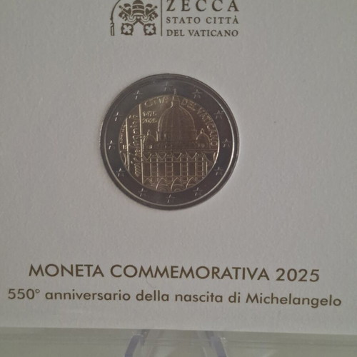 Vatican 4 Coins Card 2024/25 Commemorating Michelangelo