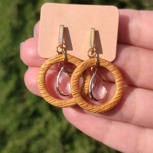Handmade earrings new, gold color, polymer clay and steel