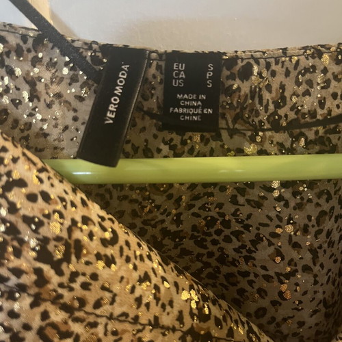 Vero Moda Animal Print Leopard Blouse like new, size S, black and gold
