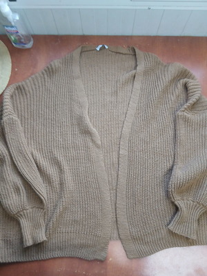 Oversize knitted cardigan Celestino used, beige and brown