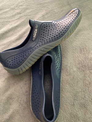 Rubber beach shoes size 46 used, blue, silicone sole