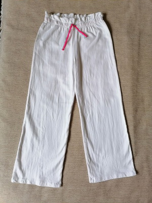 Benetton pants for girls, age 12, white, elastic waist