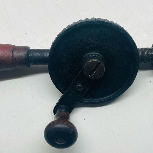 Collectible hand drill 1960 with wooden handles