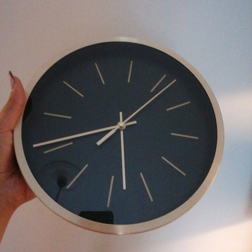 Wall clock black gold like new