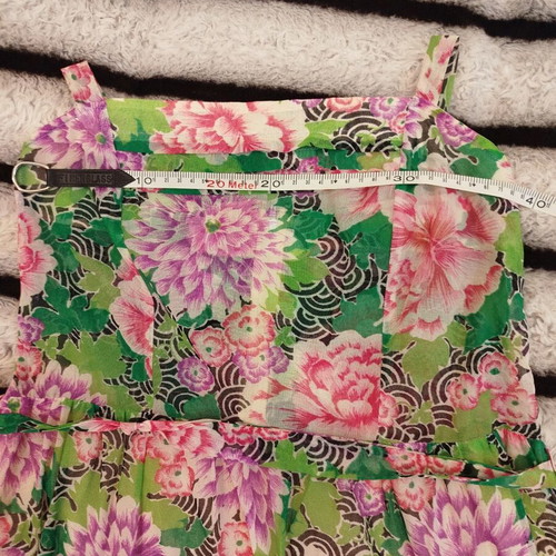 Summer dress floral print like new, green and purple, size M