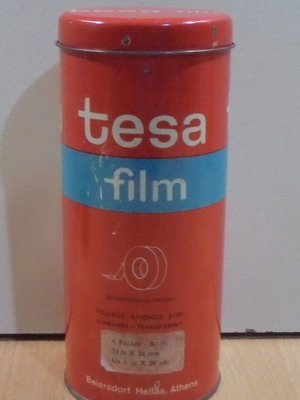 Tesa Film παλιό διαφημιστικό τσίγκινο κουτί σελοτέιπ μεταχειρισμένο