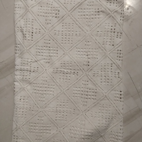 Handmade oversized knitted blanket ivory color 2.20x2.76