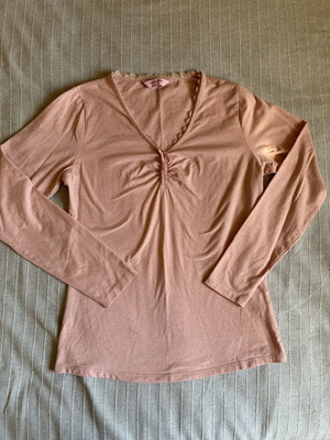 Hunkemöller Lace Trim Henley Top medium, like new, pink