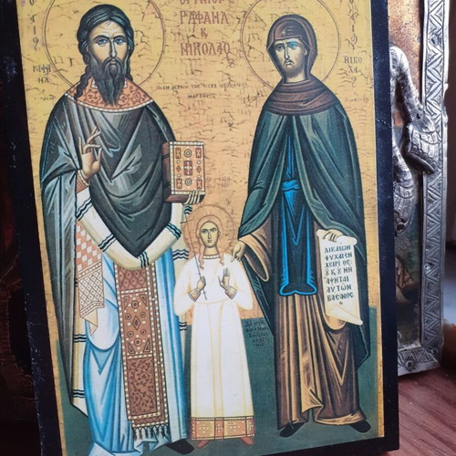 Εικόνα των Αγίων Ραφαήλ Νικολάου και Ειρήνης καινούργια