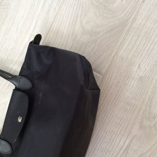 Longchamp Le Pliage One M tote bag black used, canvas 40x27 cm