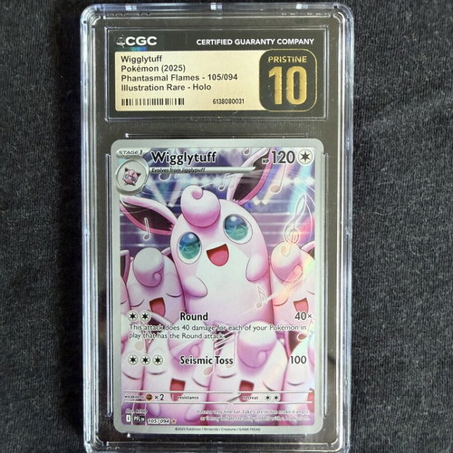 Pokemon Illustration Rare Wigglytuff 105/094 Phantasmal Flames CGC 10 pristine
