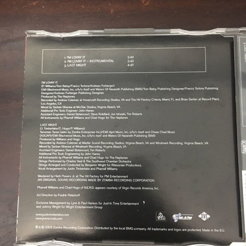 Justin Timberlake CD pack used, R&B / Soul