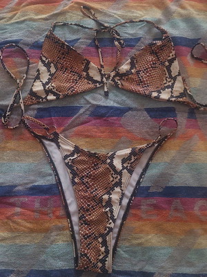 Women's bikini swimsuit large brown like new