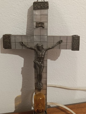 Vintage illuminated wall crucifix 1950s–60s, like new