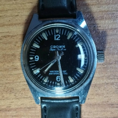 CROWN Super De Luxe wristwatch used, military style
