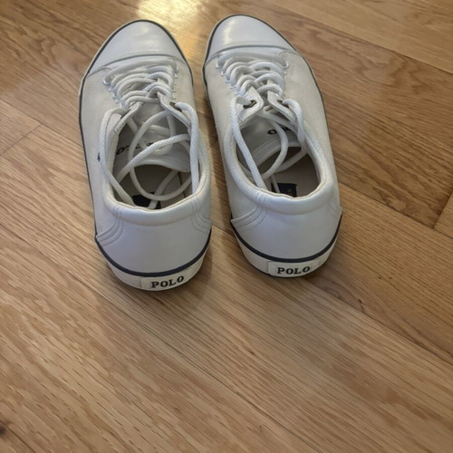 Polo Ralph Lauren Sneakers used, white canvas with leather toe, UK 9
