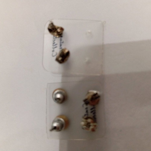 Earrings like new, 4 pairs, small, black and white
