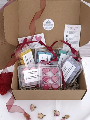Wax Melts gift set with 6 premium heart-shaped clamshells made to order