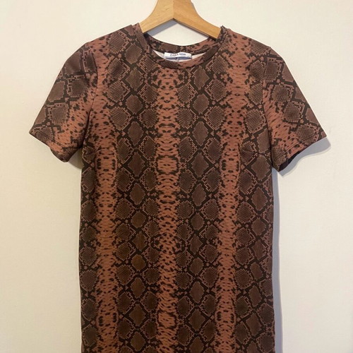 Mini dress Zara animal print like new, brown