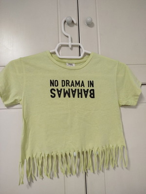 Zara yellow fringe t-shirt for girl size 6 used