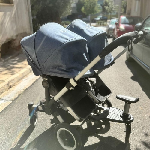 Bugaboo Donkey Twin stroller used with extension for third child