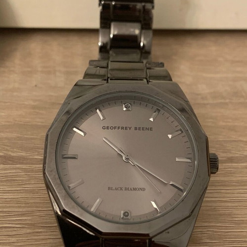 Geoffrey Beene Black Diamond men's watch used with gray dial