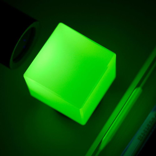 Uranium glass cube like new, collectible decorative piece