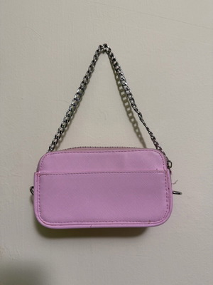 Bershka pink mini shoulder bag like new with chain