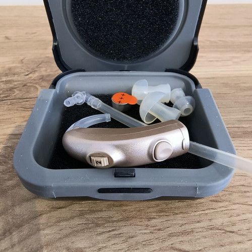 Aries Hearing Aid brand new with original case and accessories