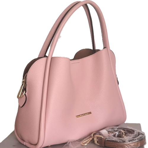 BESSIE Pink Handbag with Gold Details New