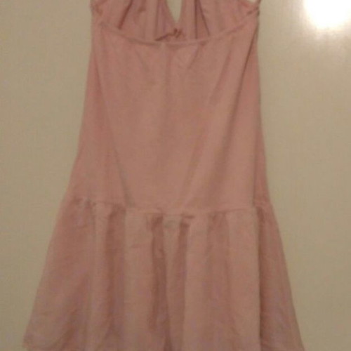 Dress pink with ruffles and open back used, size M, Made in Italy