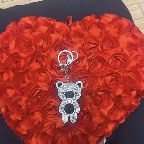 Romantic gift set elephant love with heart pillow and teddy keychain like new