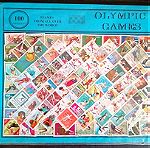  100 Γραμματοσημα Ολυμπιακων Αγωνων Σε Ομορφη Καρτελα Παρουσιασης