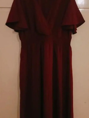 Long dress Shein Curve like new, burgundy, V-neck, side slit