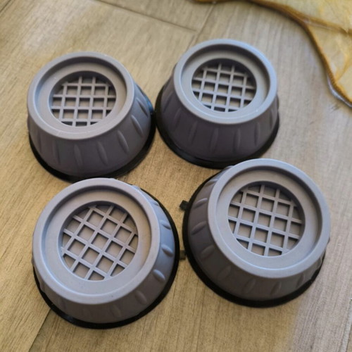 Anti-vibration bases for washing machine or dryer, grey/black, set of 4
