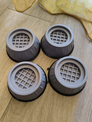 Anti-vibration bases for washing machine or dryer, grey/black, set of 4