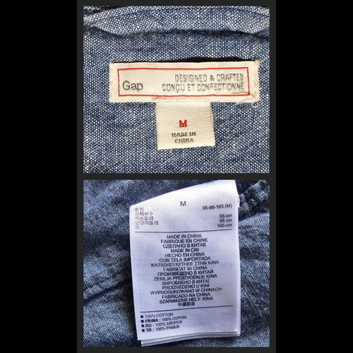 Gap shirt dress with pockets and belt like new, size M, blue