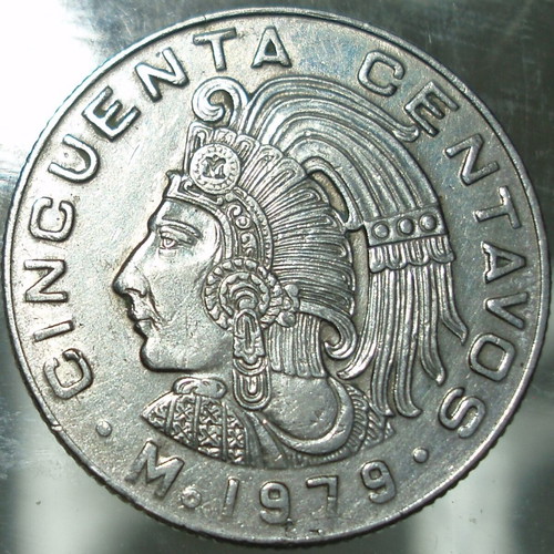 Mexico 50 Centavos coin used, lot of 3 pieces 1975-1979