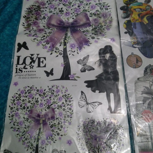 3D wall stickers, two large sheets, new