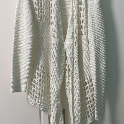 Women's knitted cardigan Place du Jour, size S-M, white